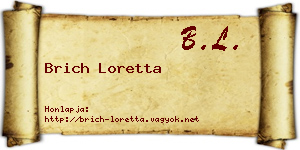 Brich Loretta névjegykártya